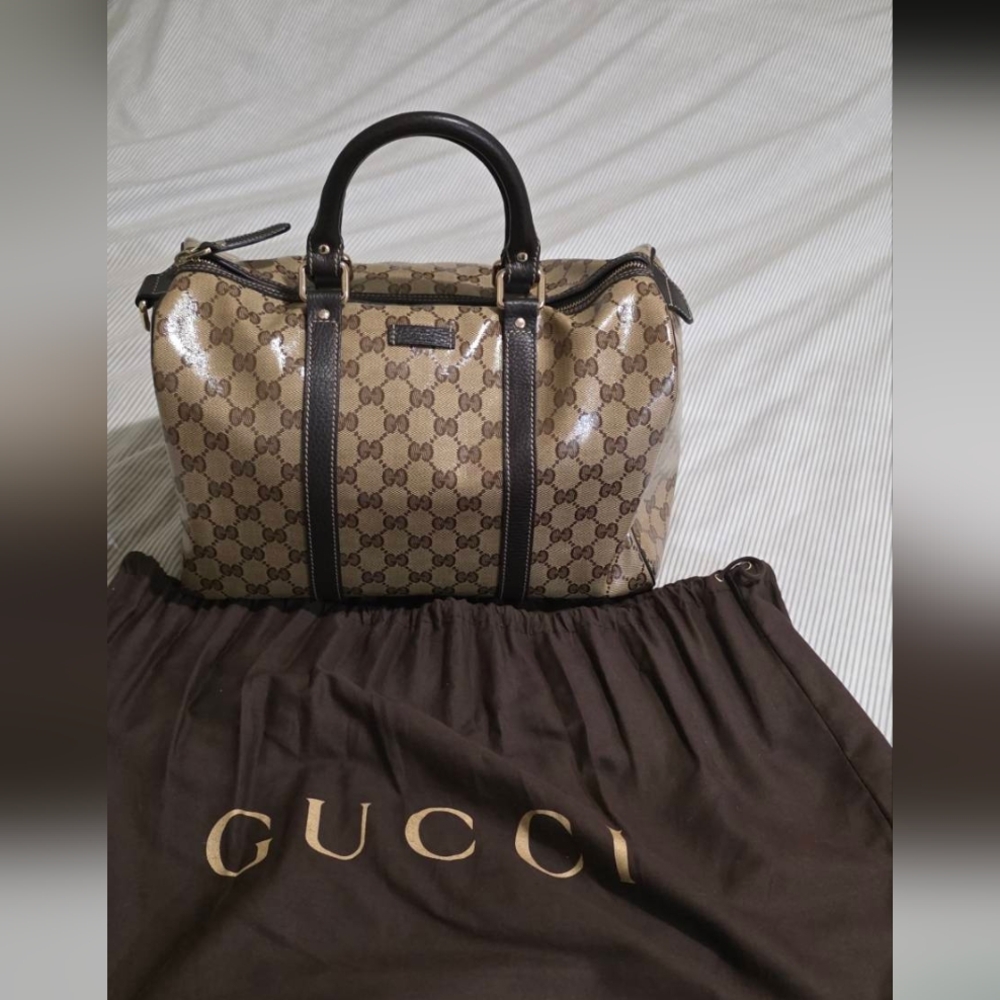 Gucci Tan and Brown Monogram Travel Bag - Picture 3 of 8